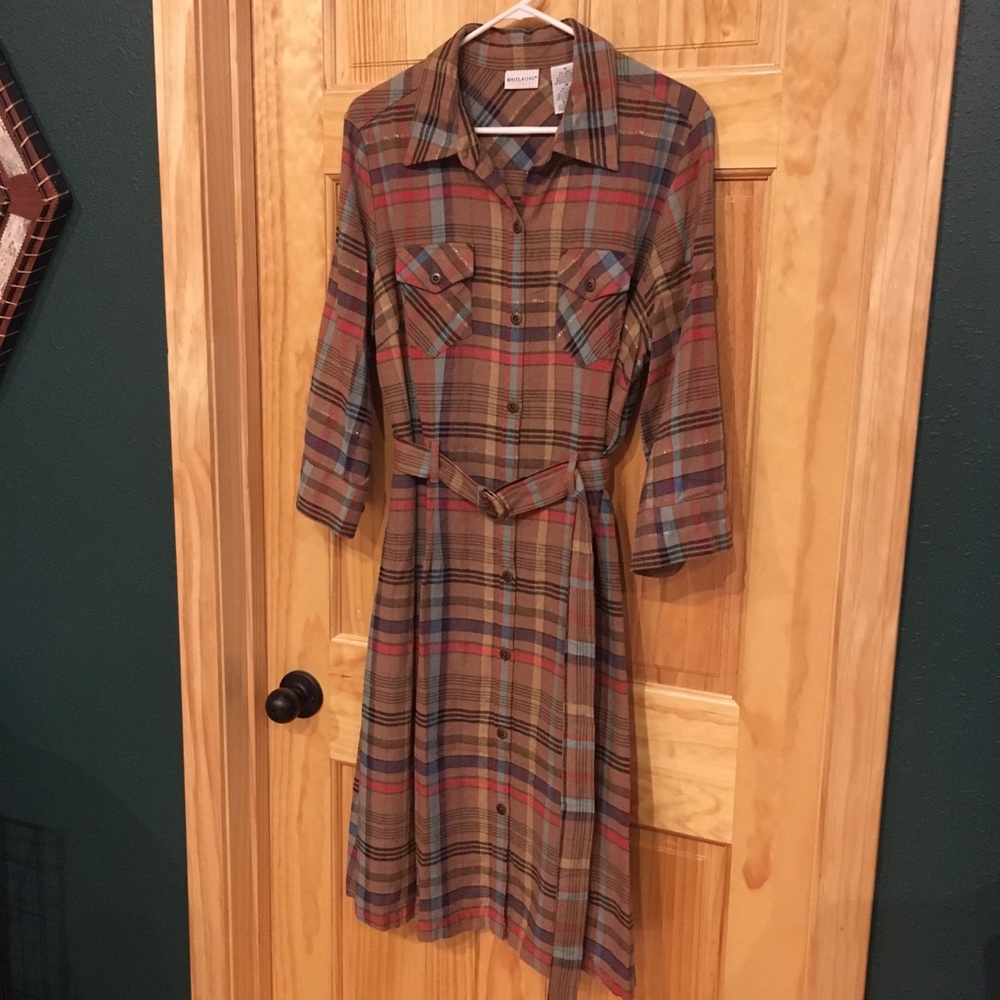 Retro Style Plus Sz Plaid Belted Dress 18 …